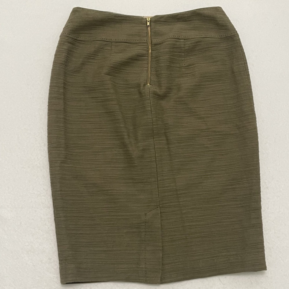 Anthropologie Moulinette Soeurs Olive Green Textured Pencil Skirt Women's 8 - Picture 2 of 6